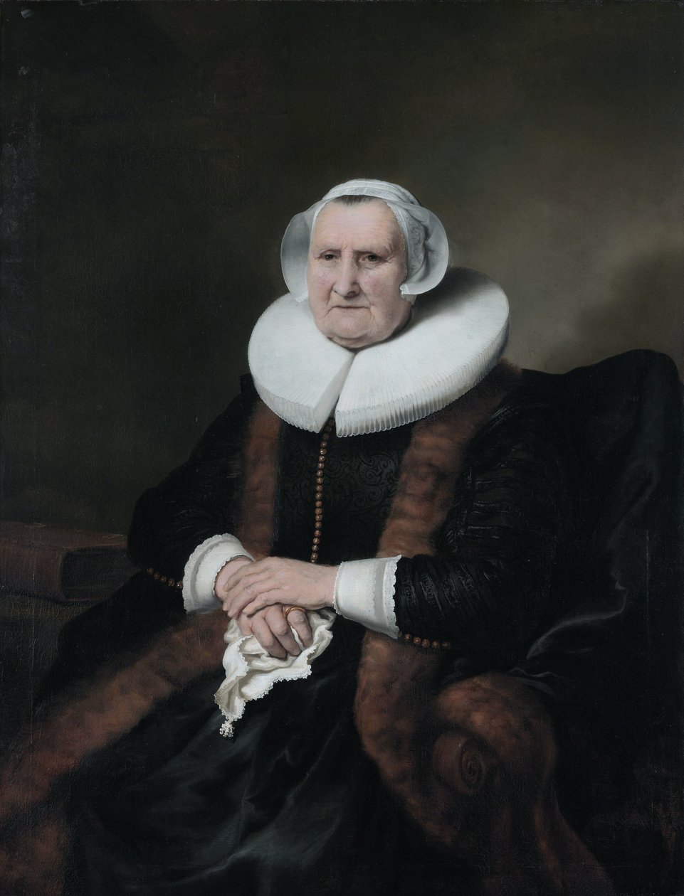 Portret Elisabeth Jacobsdr. Bas (1571-1649) autorstwa Ferdinand Bol