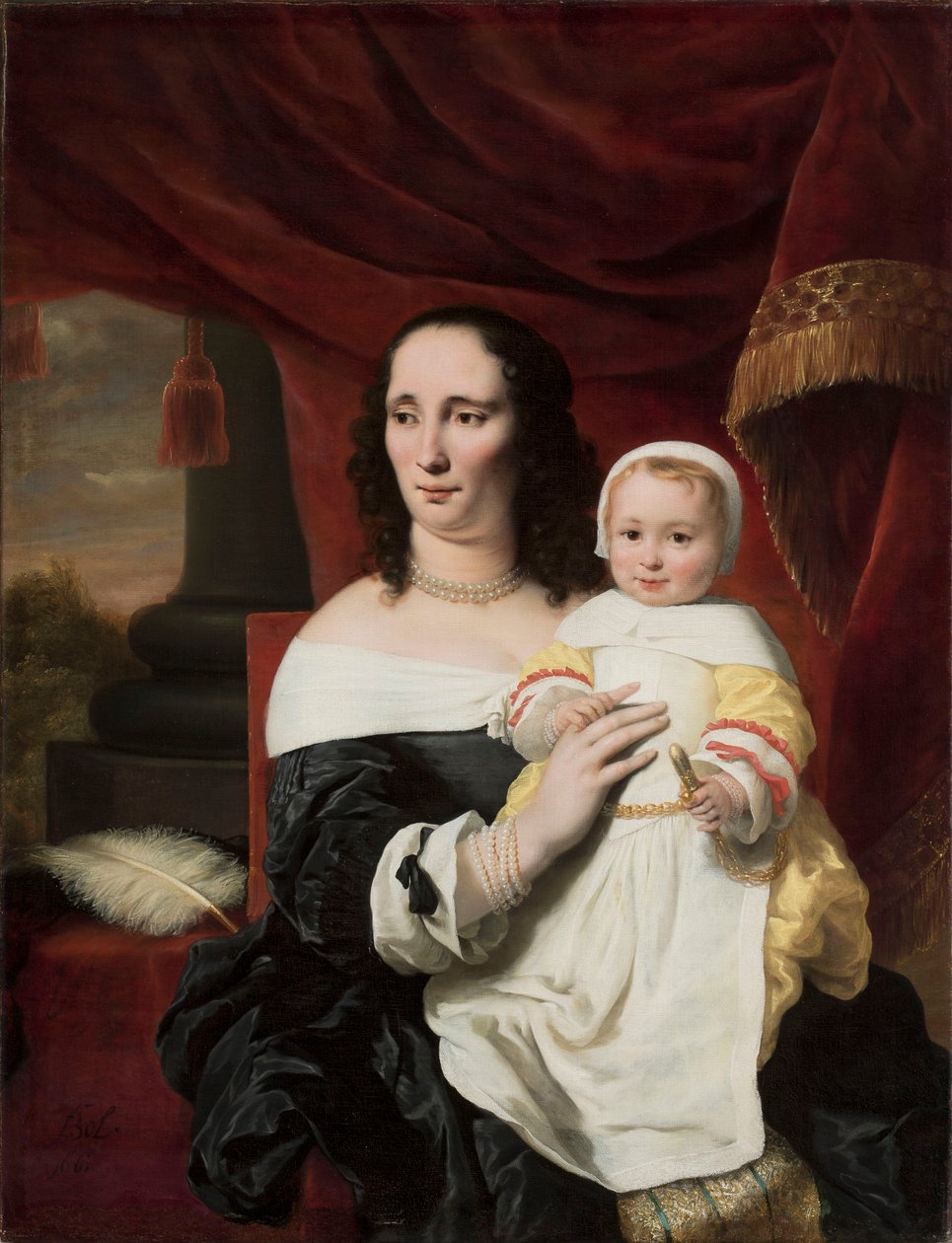 Portret Johanny de Geer-Trip z córką Cecylią autorstwa Ferdinand Bol