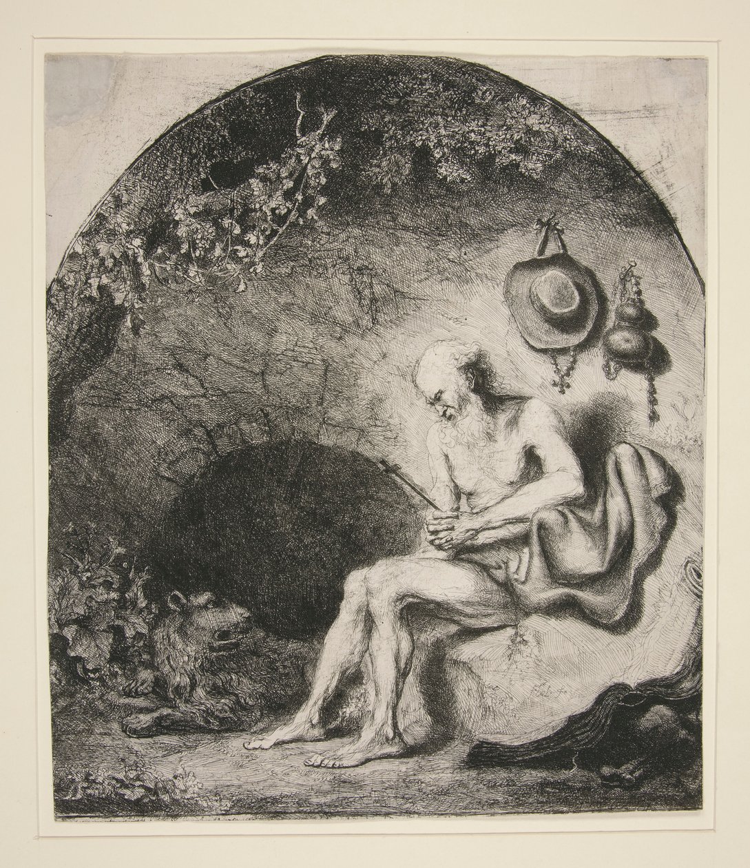 Św. Hieronim w jaskini autorstwa Ferdinand Bol