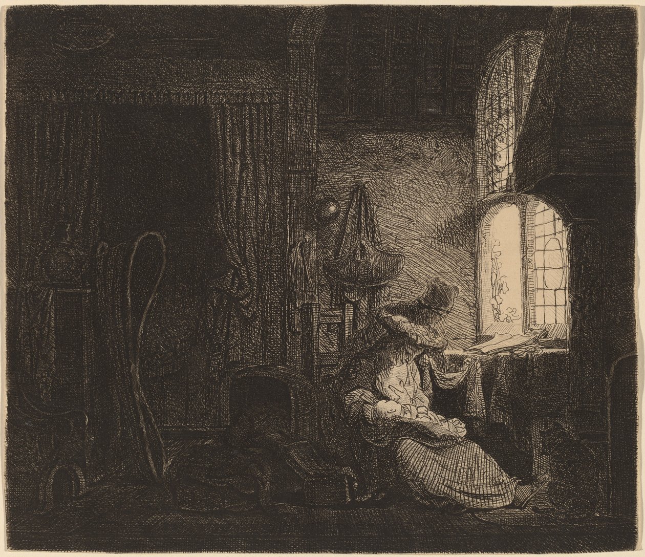 Rodzina w pokoju autorstwa Ferdinand Bol