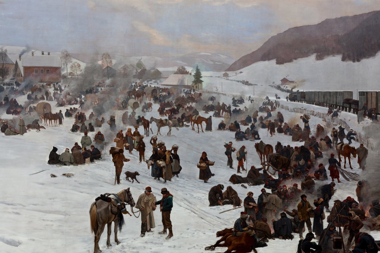 Panorama Bourbaki autorstwa Ferdinand & Castres Edouard (1838-1902) Hodler