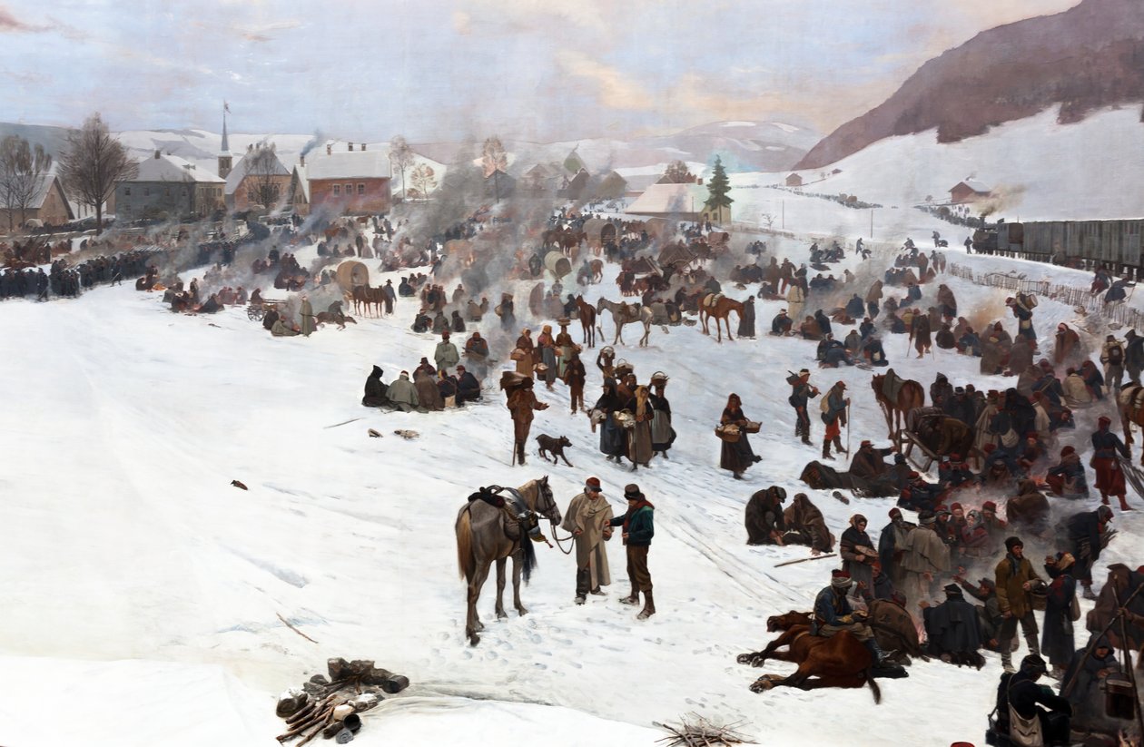 Panorama Bourbaki autorstwa Ferdinand & Castres Edouard (1838-1902) Hodler