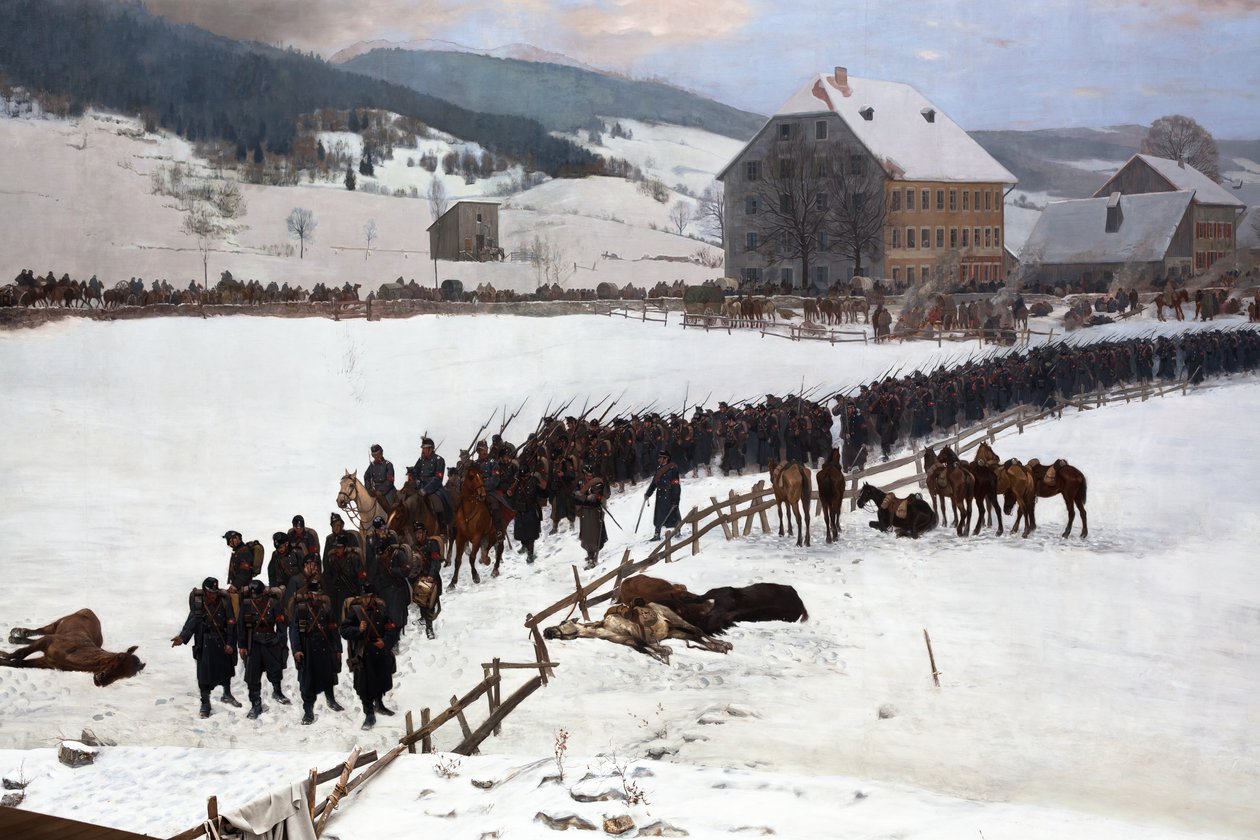 Panorama Bourbaki autorstwa Ferdinand & Castres Edouard (1838-1902) Hodler