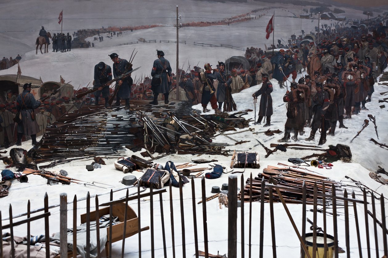 Panorama Bourbaki autorstwa Ferdinand & Castres Edouard (1838-1902) Hodler