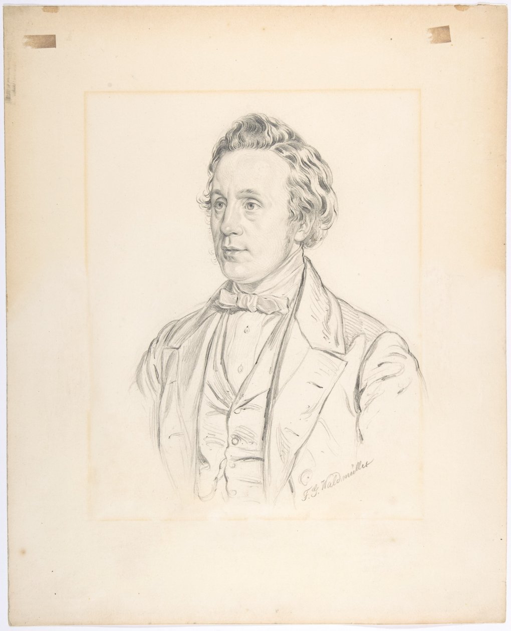 Portret Franza Jaunera (Wiedeń 1832-1900 Wiedeń), dyrektora teatru i aktora w Wiedniu autorstwa Ferdinand Georg Waldmüller