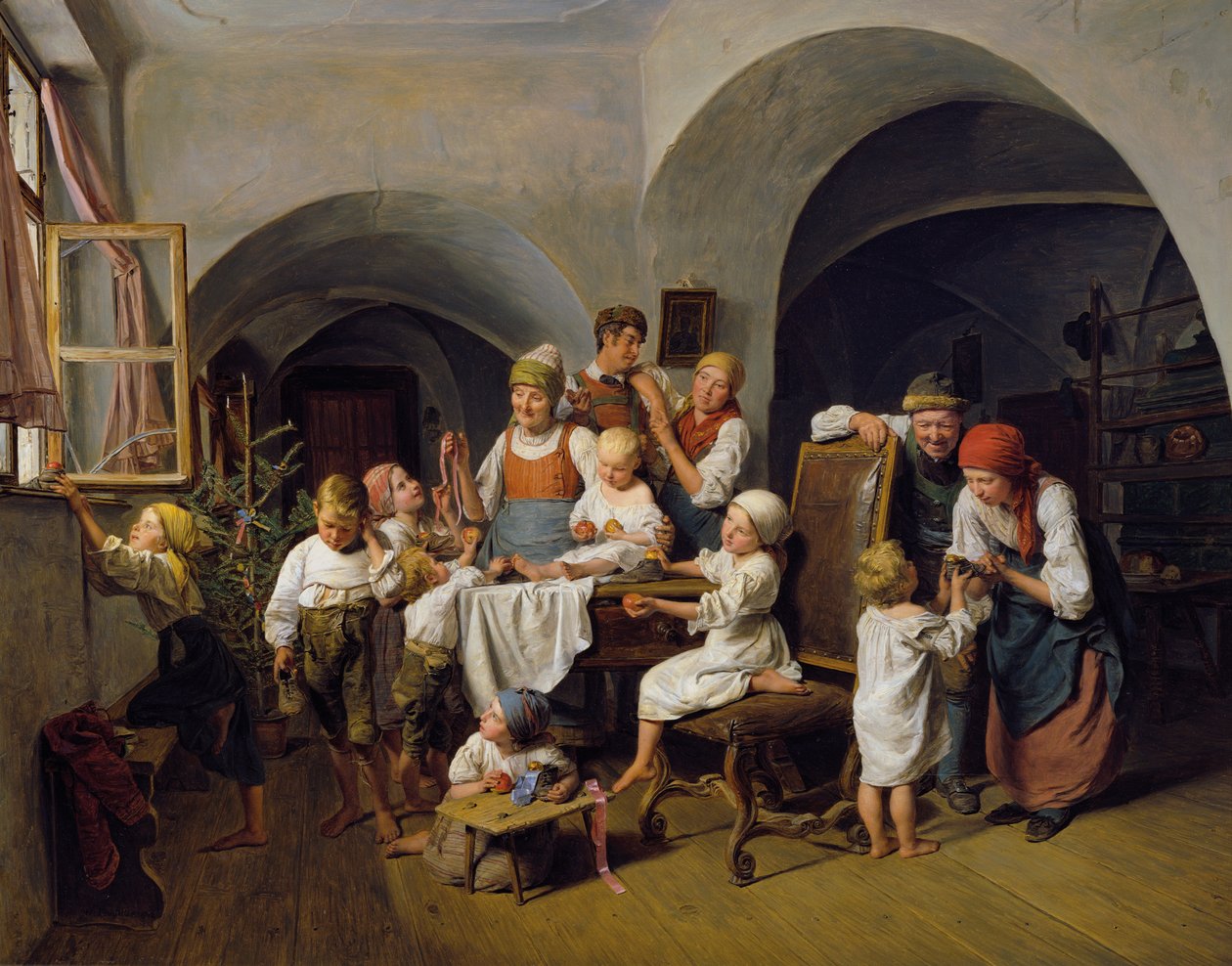 Świąteczny poranek autorstwa Ferdinand Georg Waldmuller