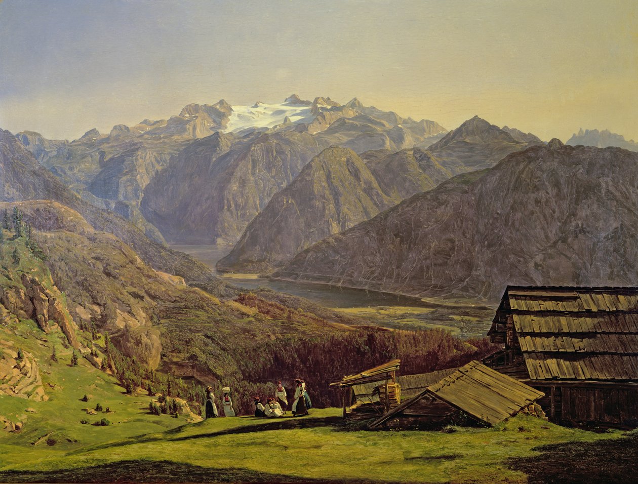 Hallstatter-Zobacz autorstwa Ferdinand Georg Waldmuller