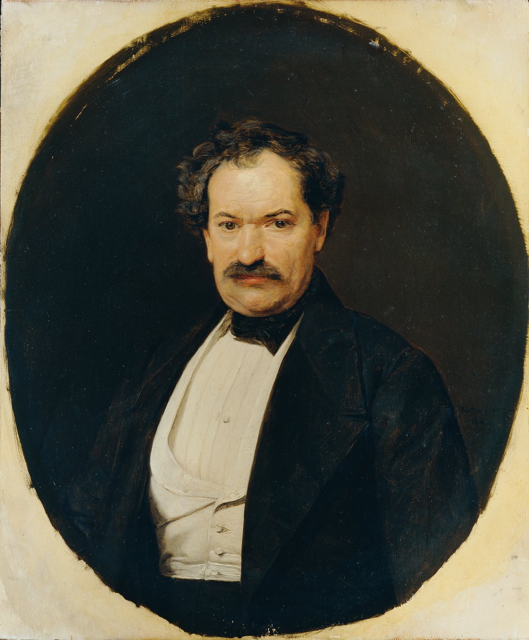 Pan w czarnym płaszczu z białą kamizelką autorstwa Ferdinand Georg Waldmuller