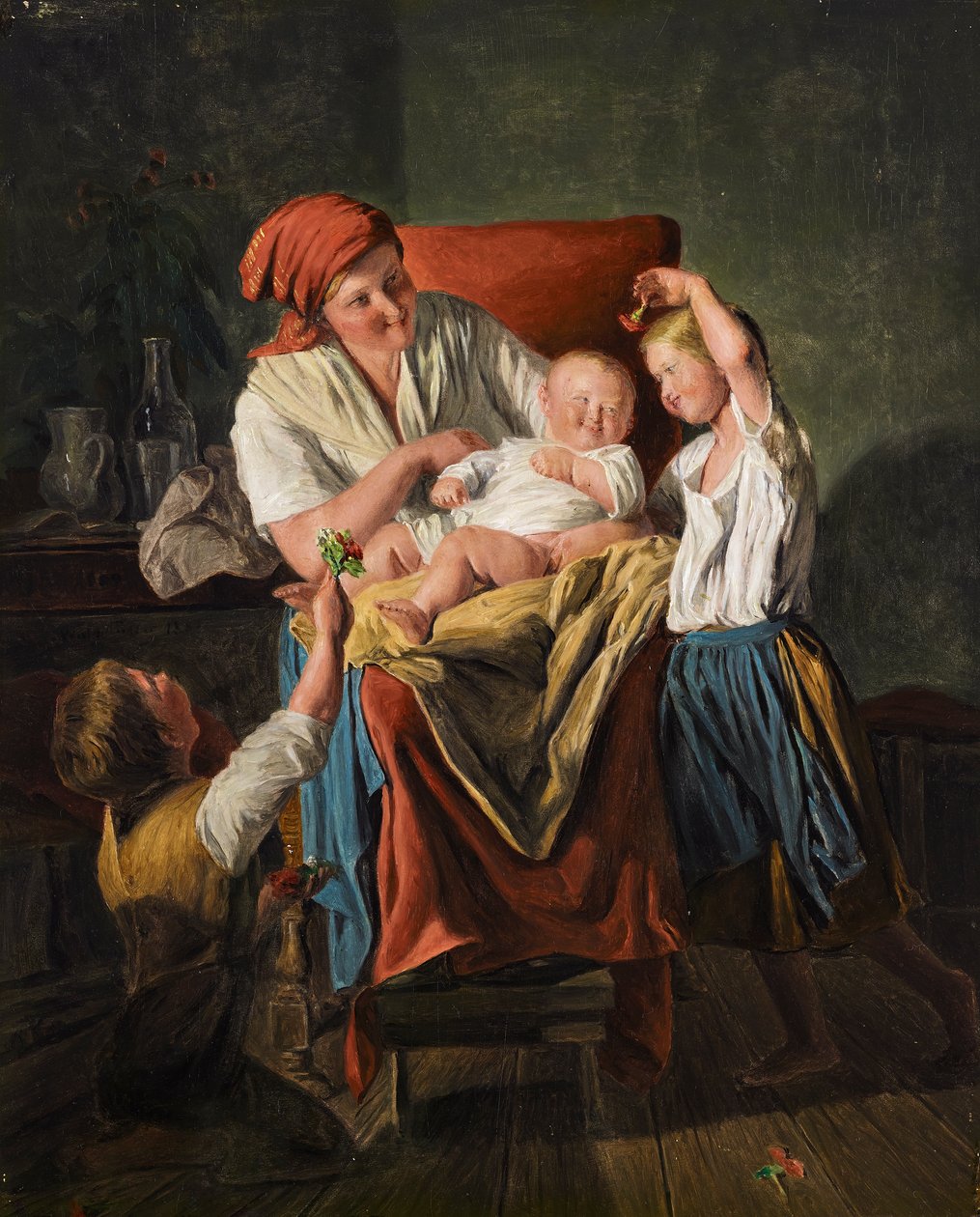 matczyne szczęście autorstwa Ferdinand Georg Waldmuller