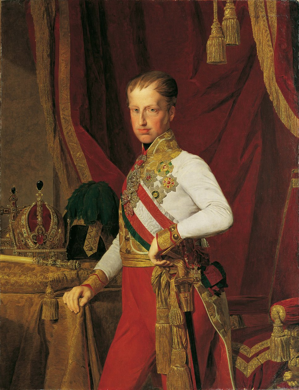 Portret cesarza Ferdynanda I Austriackiego 1793-1875, 1839. autorstwa Ferdinand Georg Waldmuller