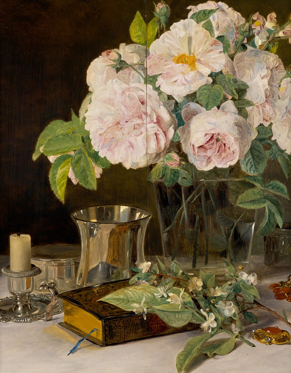 róże w szkle autorstwa Ferdinand Georg Waldmuller