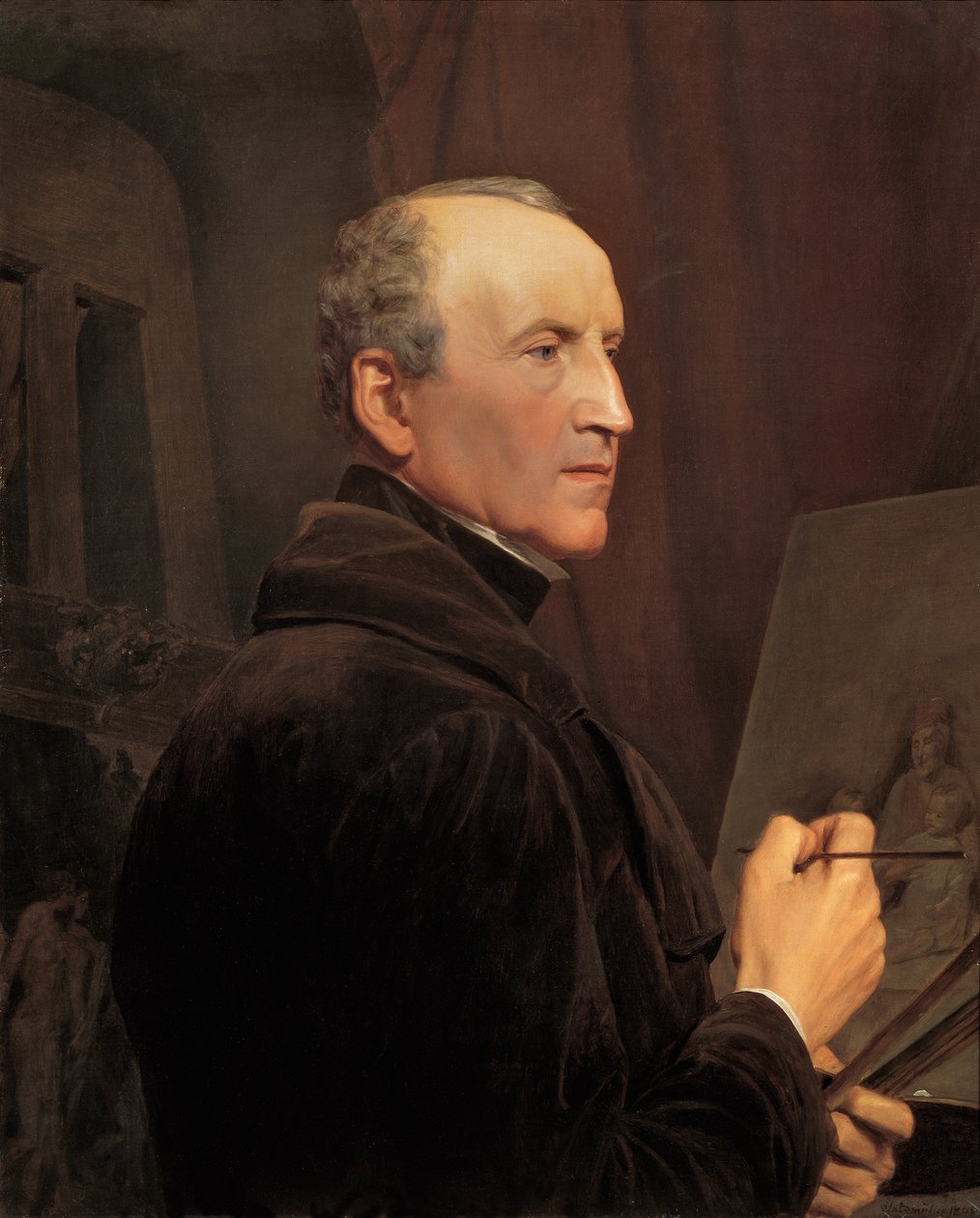 Autoportret przed sztalugą autorstwa Ferdinand Georg Waldmuller