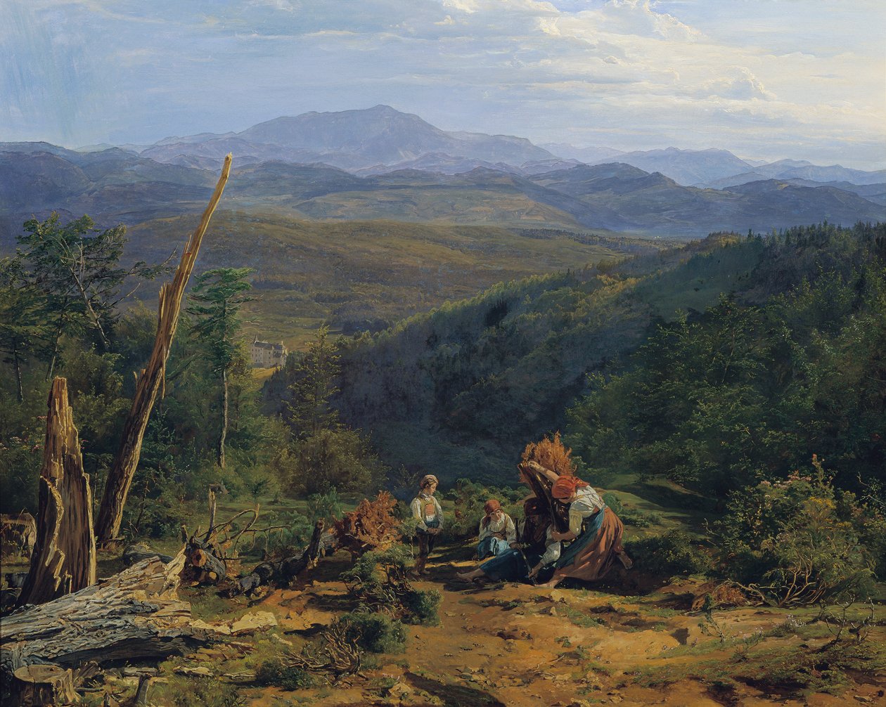 Wienerwald z zamkiem Wildegg autorstwa Ferdinand Georg Waldmuller