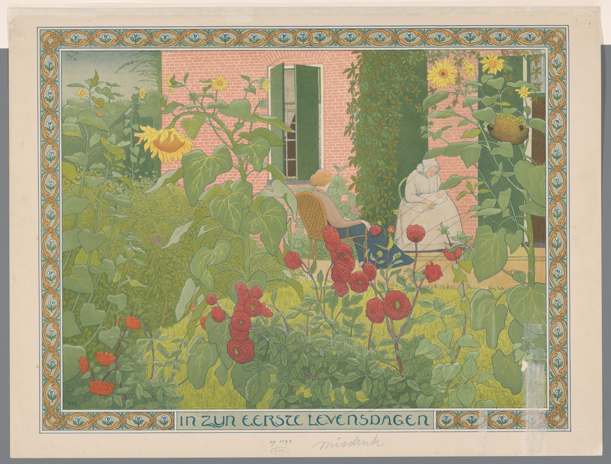 Dwie kobiety z dzieckiem W pierwszych dniach życia (tytuł na obiekcie) autorstwa Ferdinand Hart Nibbrig