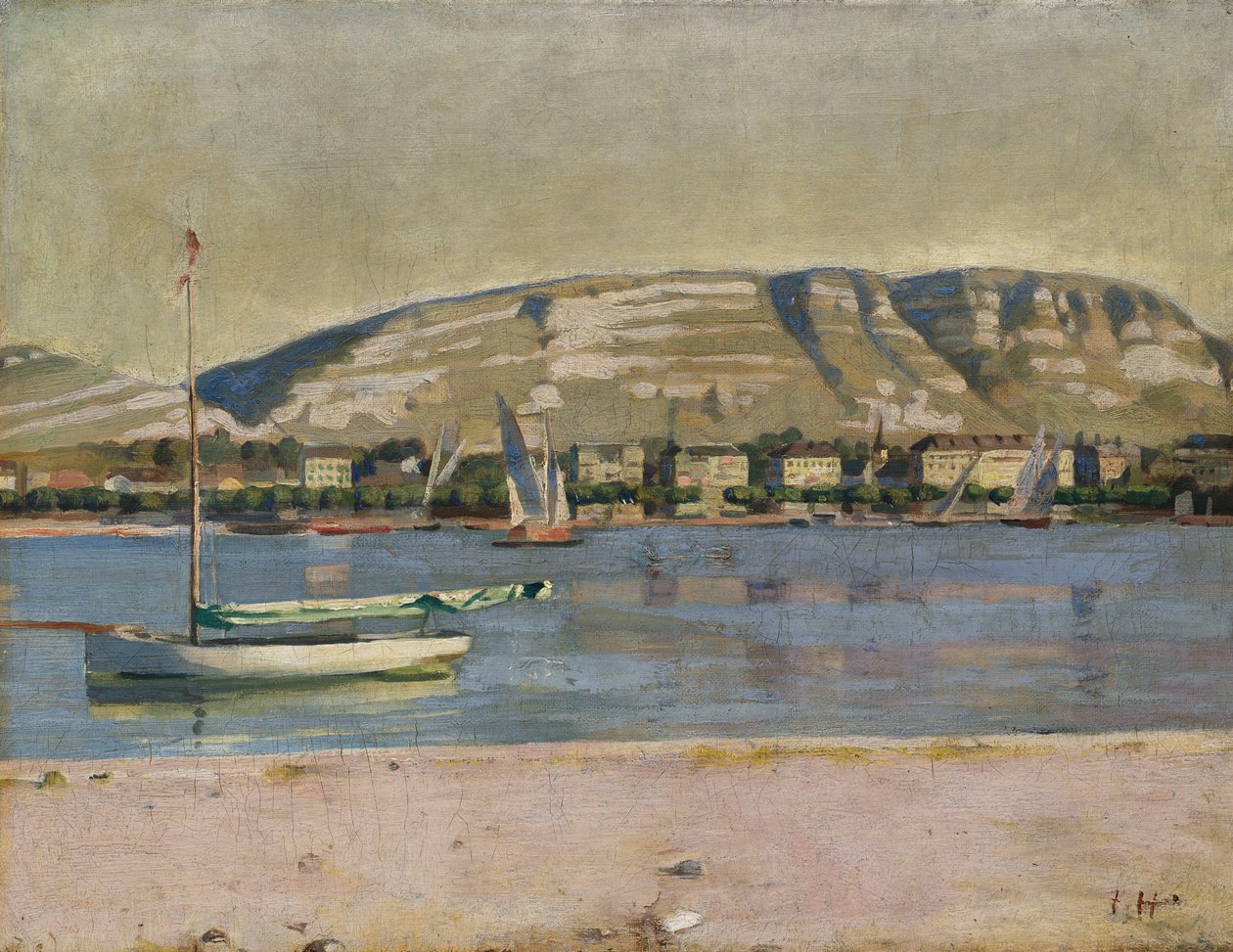 Port w Genewie i Saleve, 1878 autorstwa Ferdinand Hodler