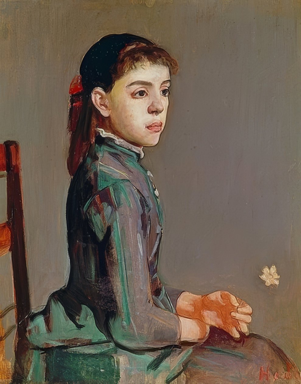 Młoda dziewczyna - Louise Duchosal. 1885 autorstwa Ferdinand Hodler