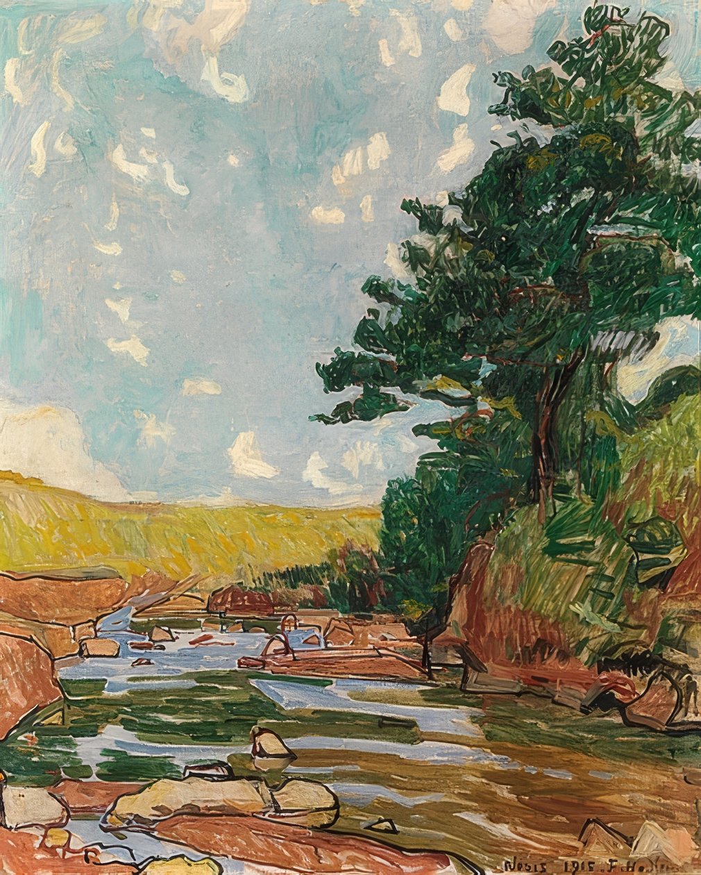 Krajobraz w pobliżu Neris. 1915 autorstwa Ferdinand Hodler