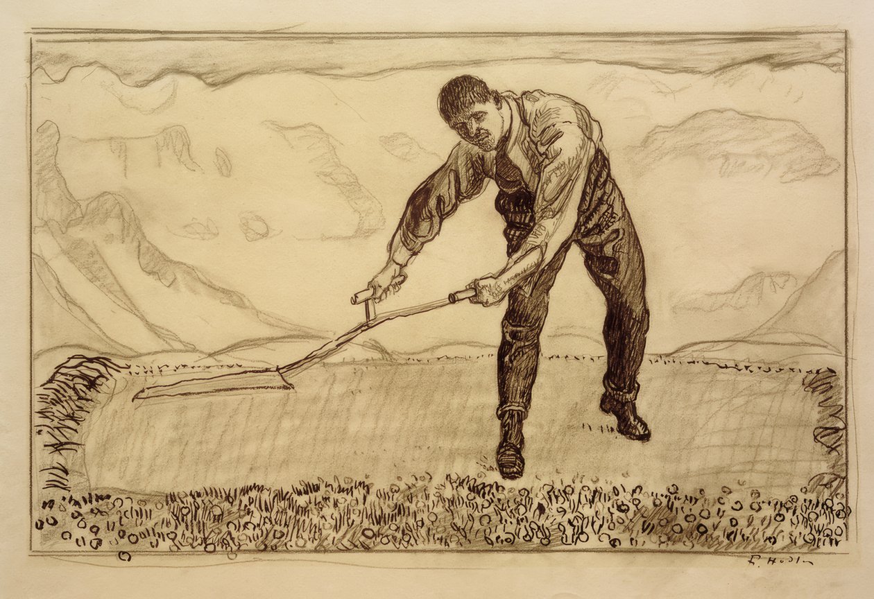 Kosiarka w polu autorstwa Ferdinand Hodler