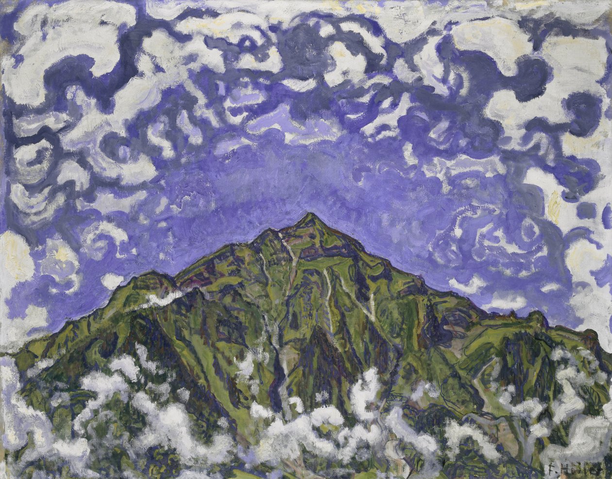 Góra Niesen widziana z Heustrich, 1910 autorstwa Ferdinand Hodler