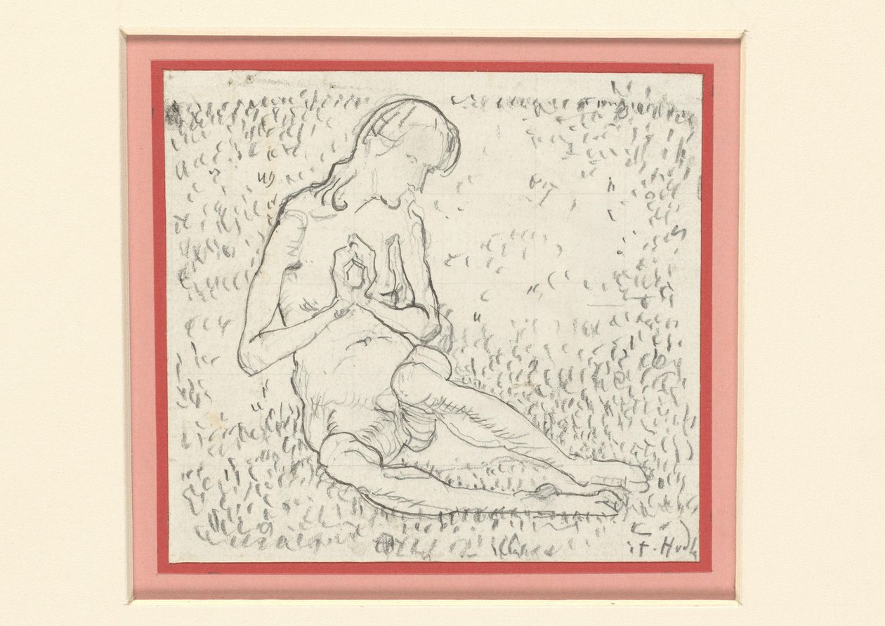Studie für Die Erwachende (Der Tag) autorstwa Ferdinand Hodler