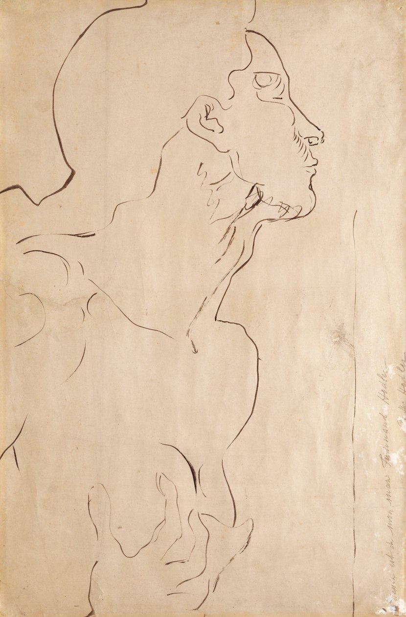 Studium „Feeling I” (Indyjski tusz na papierze) autorstwa Ferdinand Hodler