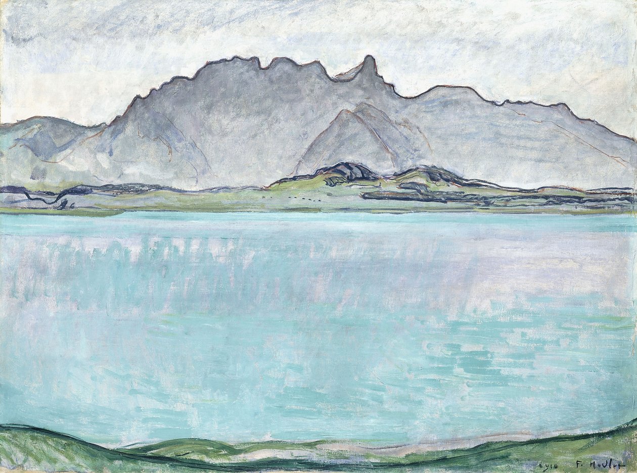 Jezioro Thunersee z górami Stockhorn, 1910 autorstwa Ferdinand Hodler