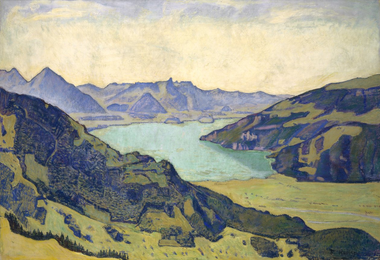 Widok na Jezioro Thun z Breitlauenen, 1906 autorstwa Ferdinand Hodler