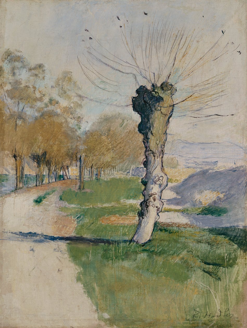 Wierzba na skrzyżowaniu, czyli wierzba na wiosnę, ok. 1885 (olej na płótnie) autorstwa Ferdinand Hodler