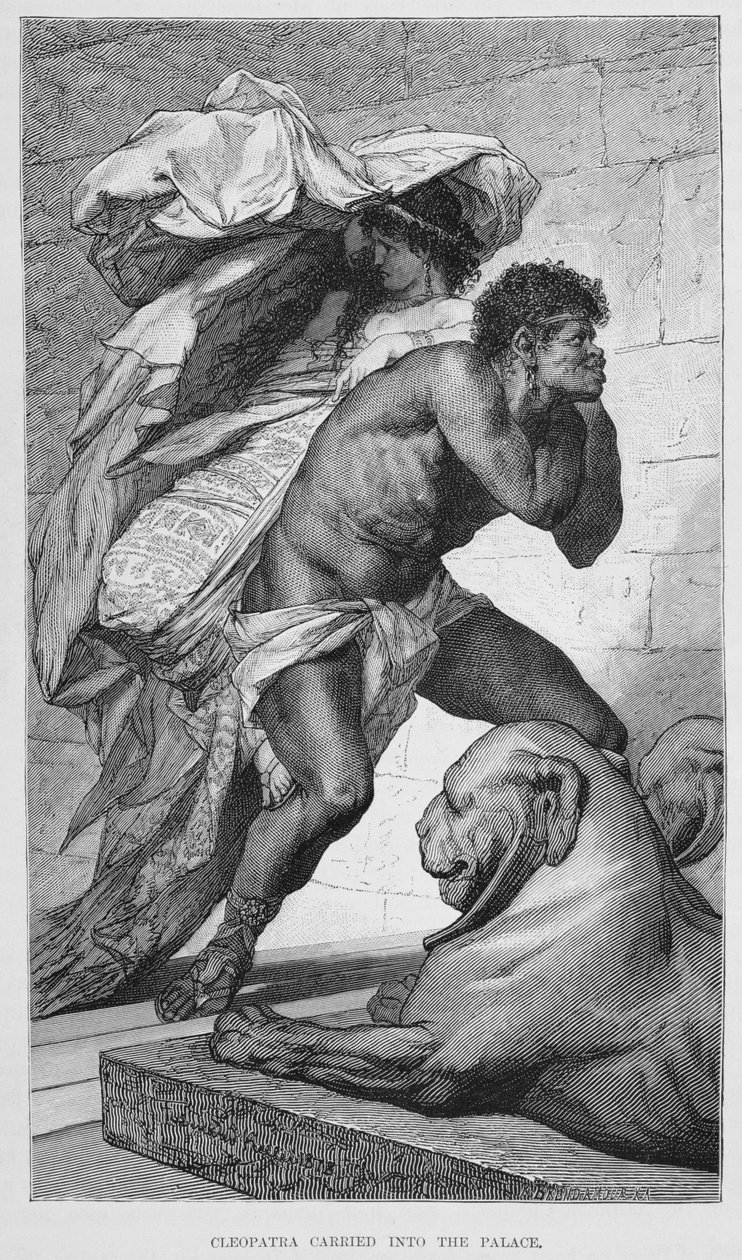 Kleopatra wniesiona do pałacu, XIX w. autorstwa Ferdinand Keller