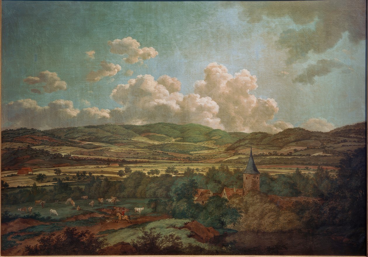 Widok z Aschaffenburga na Goldbach autorstwa Ferdinand Kobell