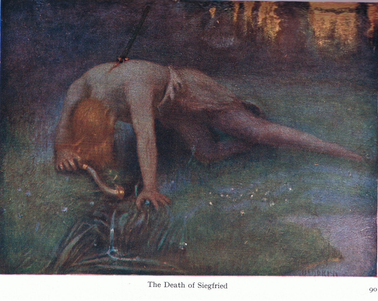 Śmierć Zygfryda, ilustracja z pubu The Stories of Wagner