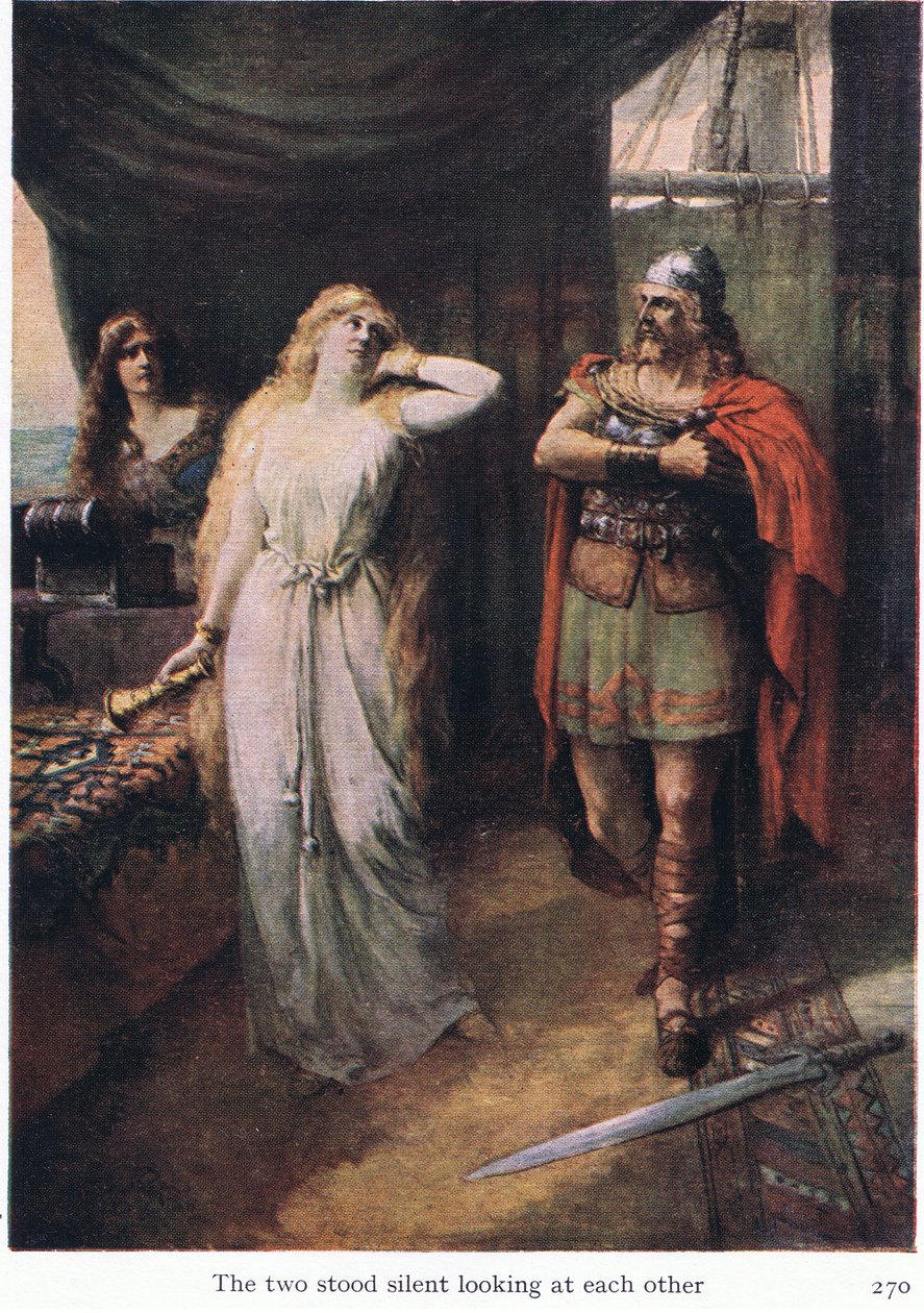 Oboje spojrzeli na siebie, ilustracja z pubu The Stories of Wagner