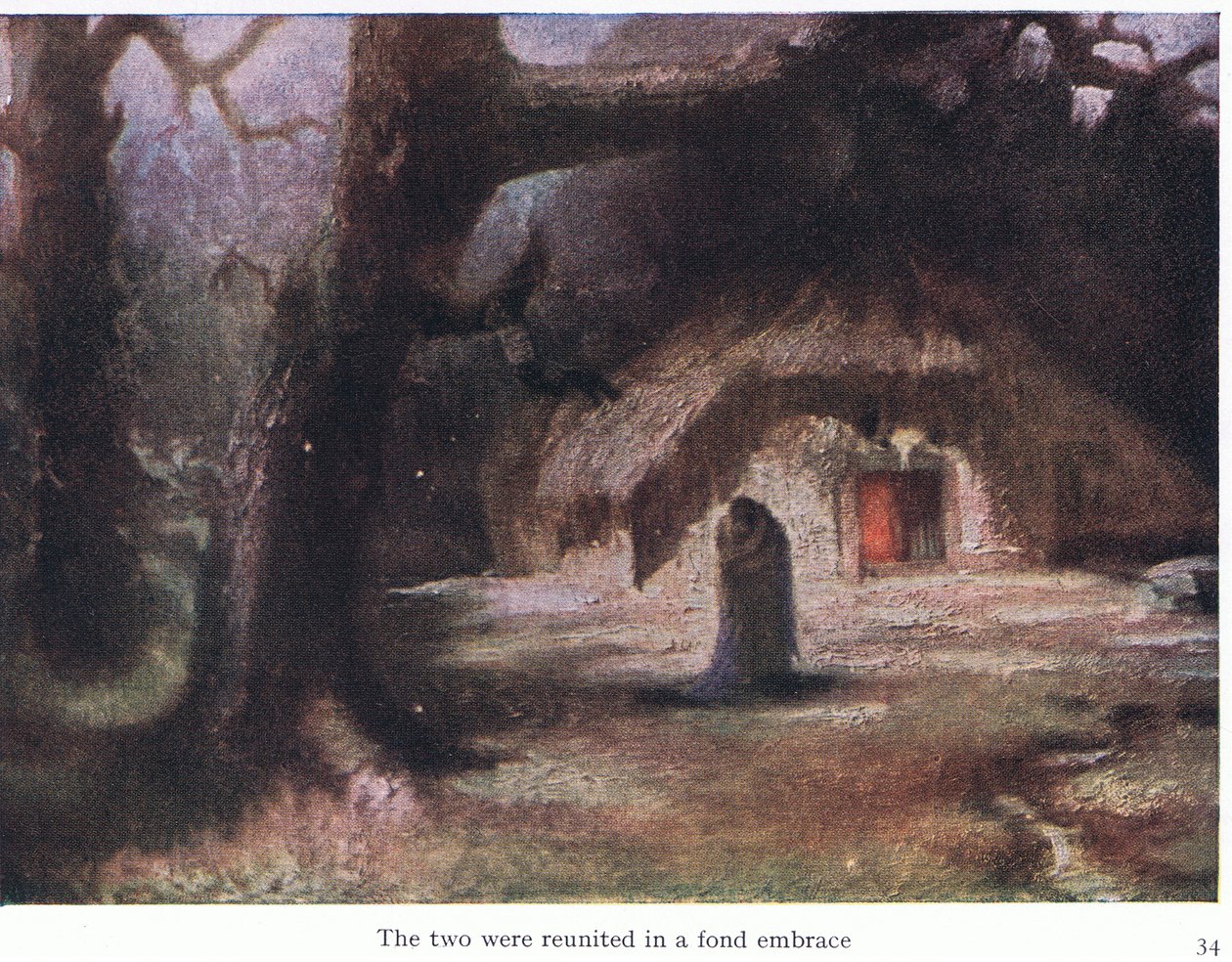 Obaj spotkali się ponownie w miłym uścisku, ilustracja z pubu The Stories of Wagner