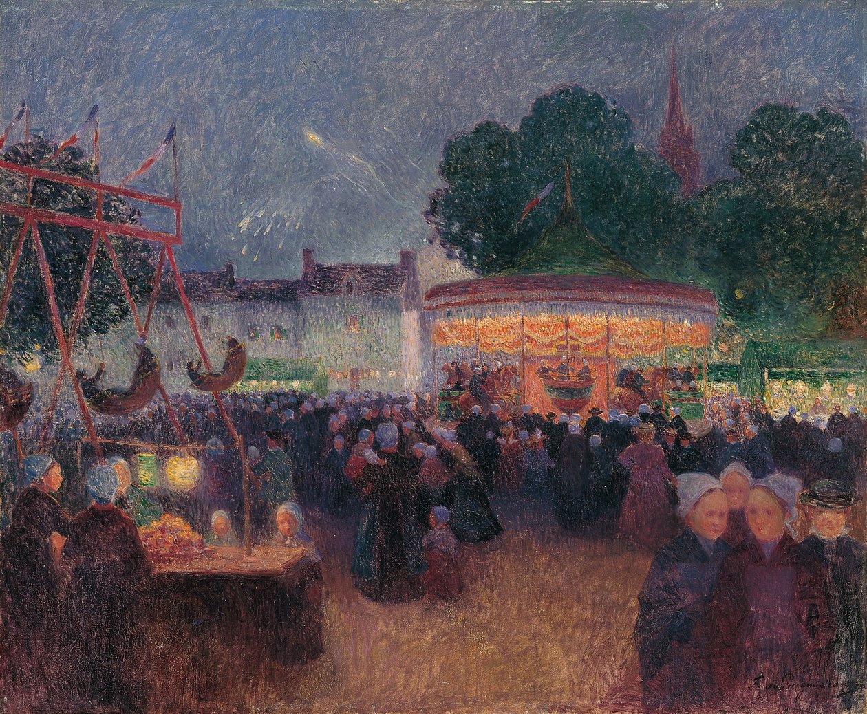 Nocny Jarmark w Saint-Pol-de-Léon, ok. 1896 autorstwa Ferdinand Loyen du Puigaudeau