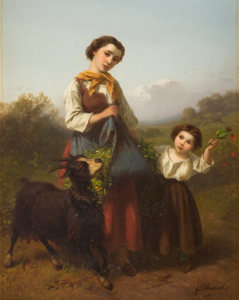 Ferdinand Marohn Młoda pasterka z dzieckiem autorstwa Ferdinand Marohn
