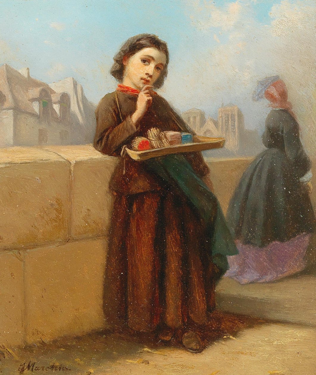 Dziewczyna z zapałkami na brzegu Sekwany autorstwa Ferdinand Marohn