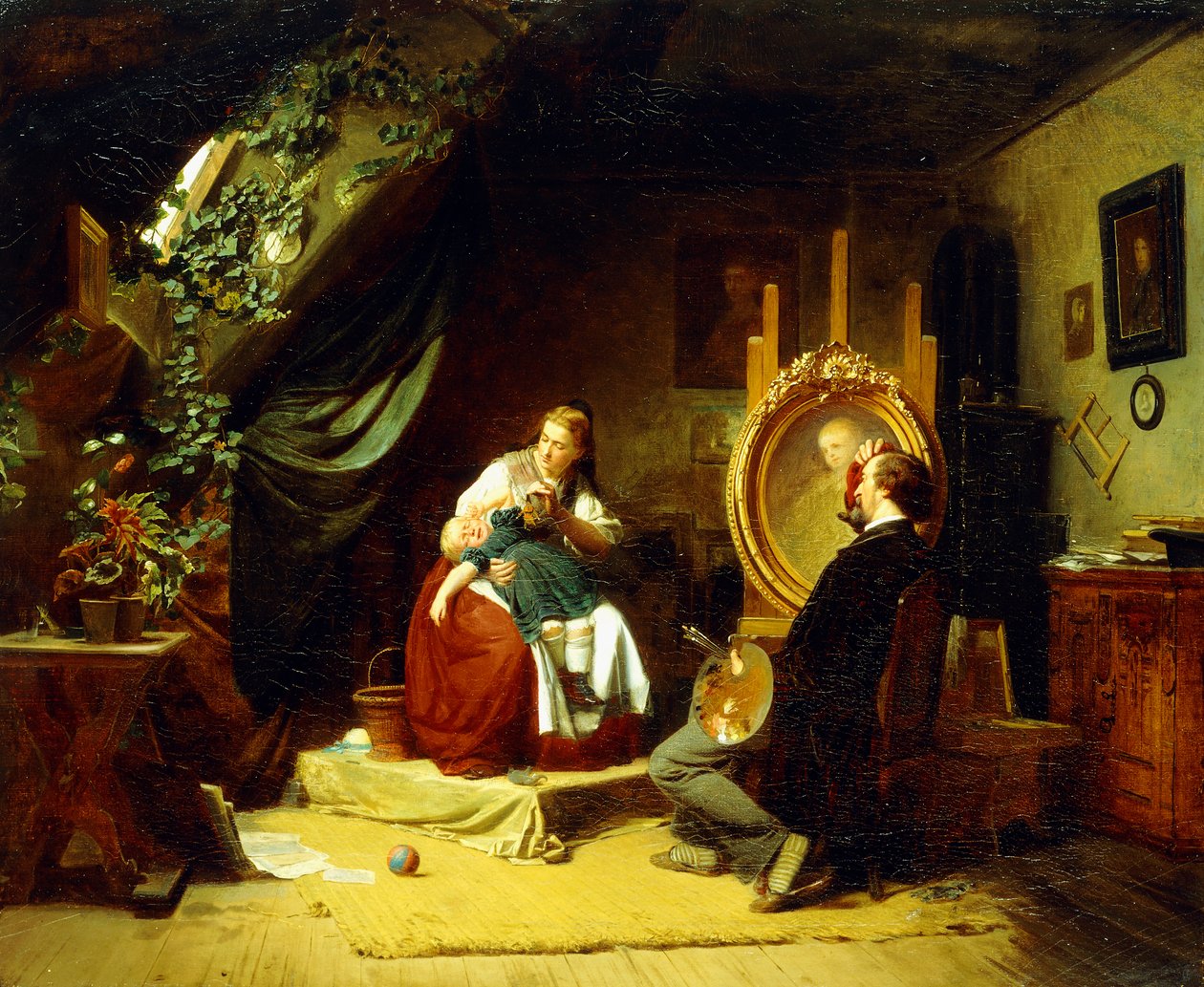 Niespokojna mała opiekunka, ok. 1860-69 autorstwa Ferdinand Meyer Wismar