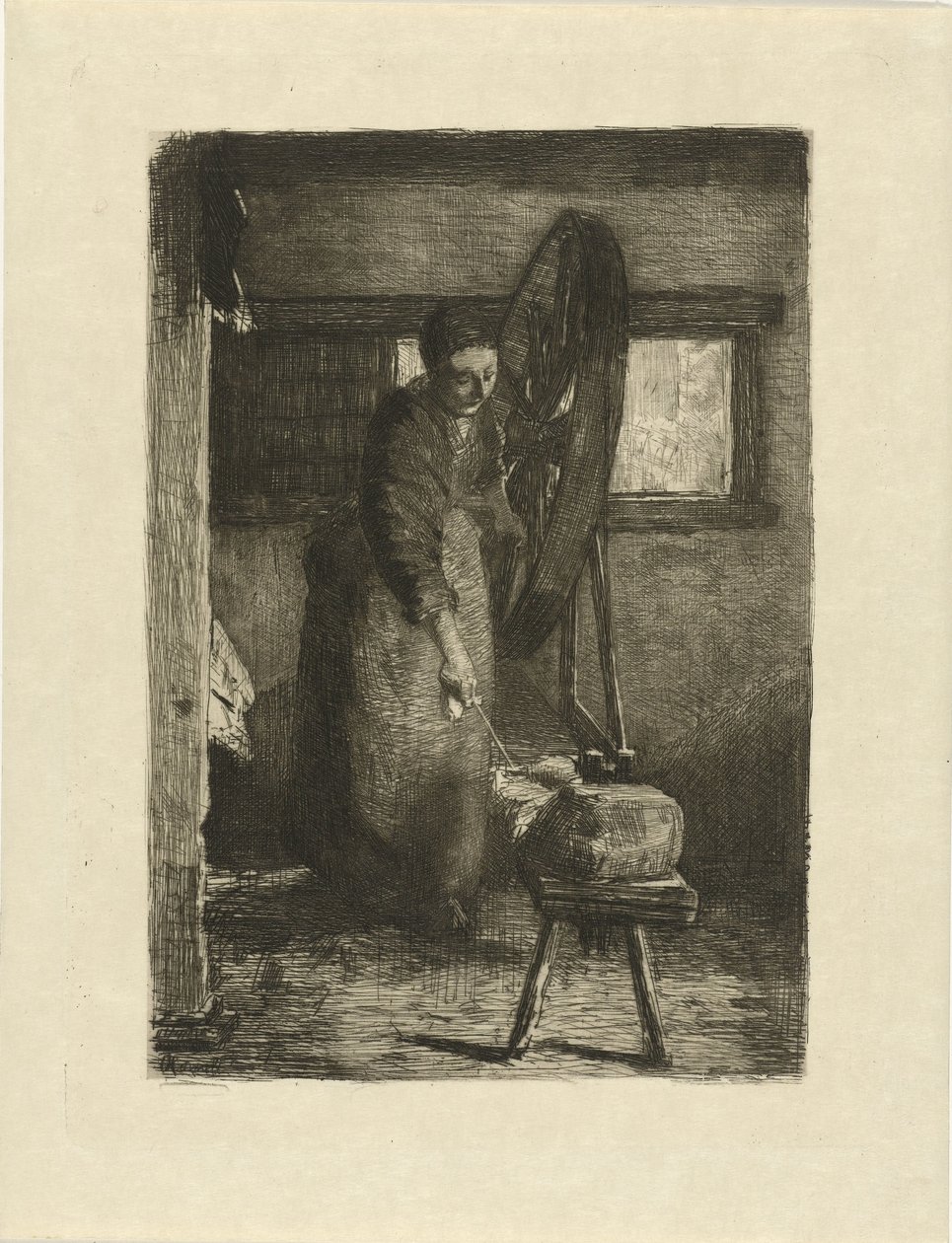 Panna w pracy W pracy (tytuł na obiekcie) autorstwa Ferdinand Oldewelt