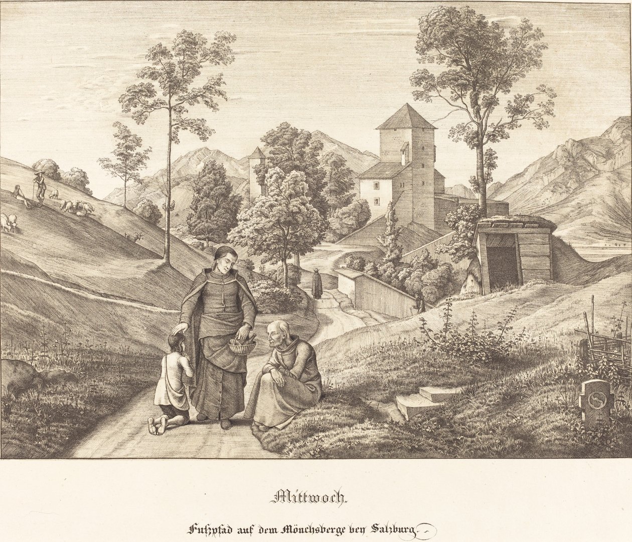 Środa - Ścieżka na zatoce Mönchsberg Salzburg (środa - Ścieżka na Mönchsberge koło Salzburga) autorstwa Ferdinand Olivier