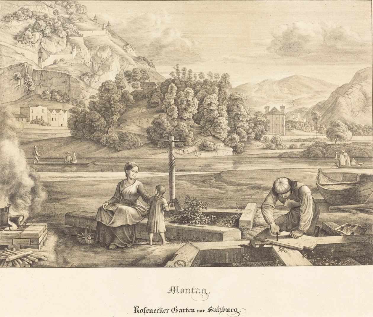 Poniedziałek - Ogród Roseneckera pod Salzburgiem (poniedziałek - Ogród Roseneckera pod Salzburgiem) autorstwa Ferdinand Olivier