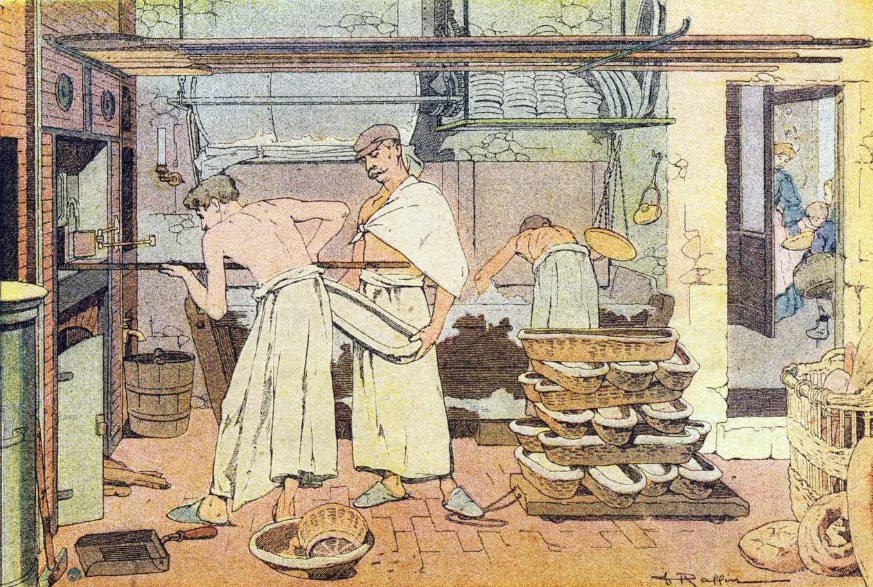 O padeiro, em Livro ilustrado da infância, c.1900 (gravura)polonês autorstwa Ferdinand Raffin