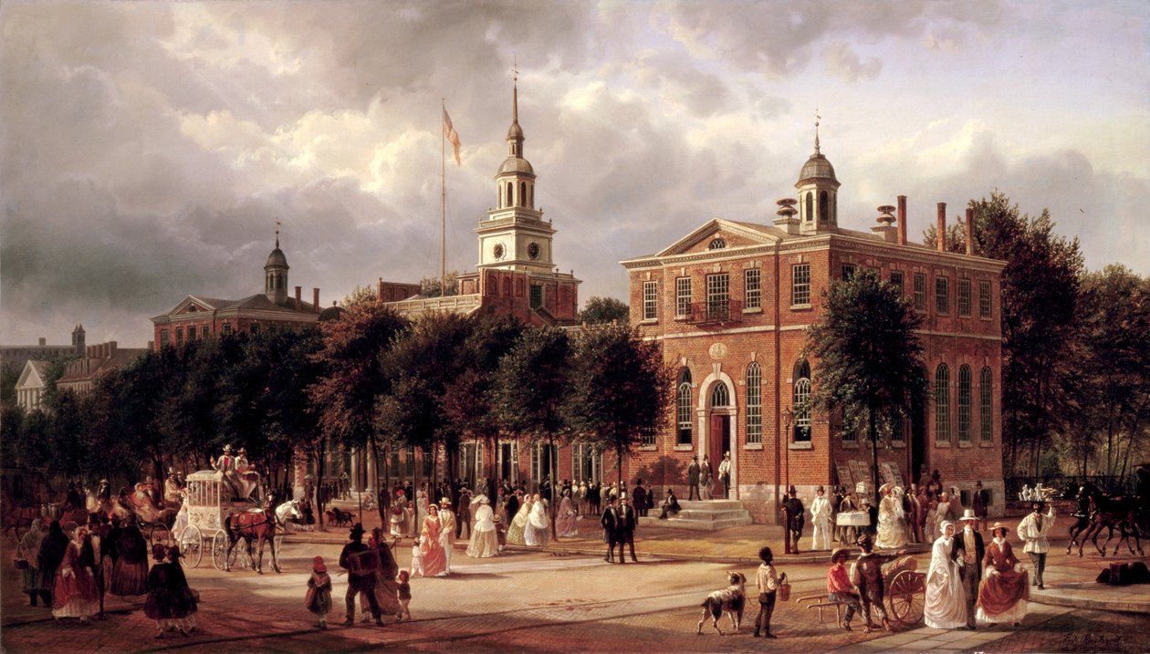 Independence Hall w Filadelfii autorstwa Ferdinand Richardt