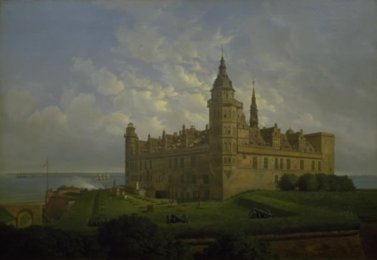 Kronborg widziany z północnego bastionu autorstwa Ferdinand Richardt