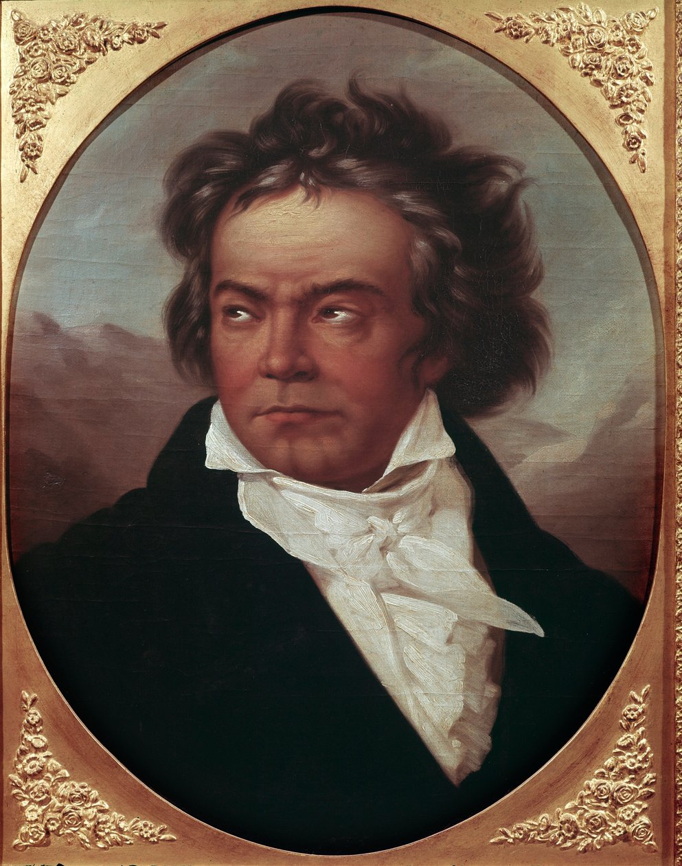 Portret niemieckiego kompozytora Ludwiga van Beethovena (1770-1827) w wieku 49 lat (niemiecki kompozytor Ludwig van Beethoven w wieku 49 lat) Obraz Ferdinanda Schimona (1797-1852) 1819 Bonn, Maison natale du kompozytor autorstwa Ferdinand Schimon