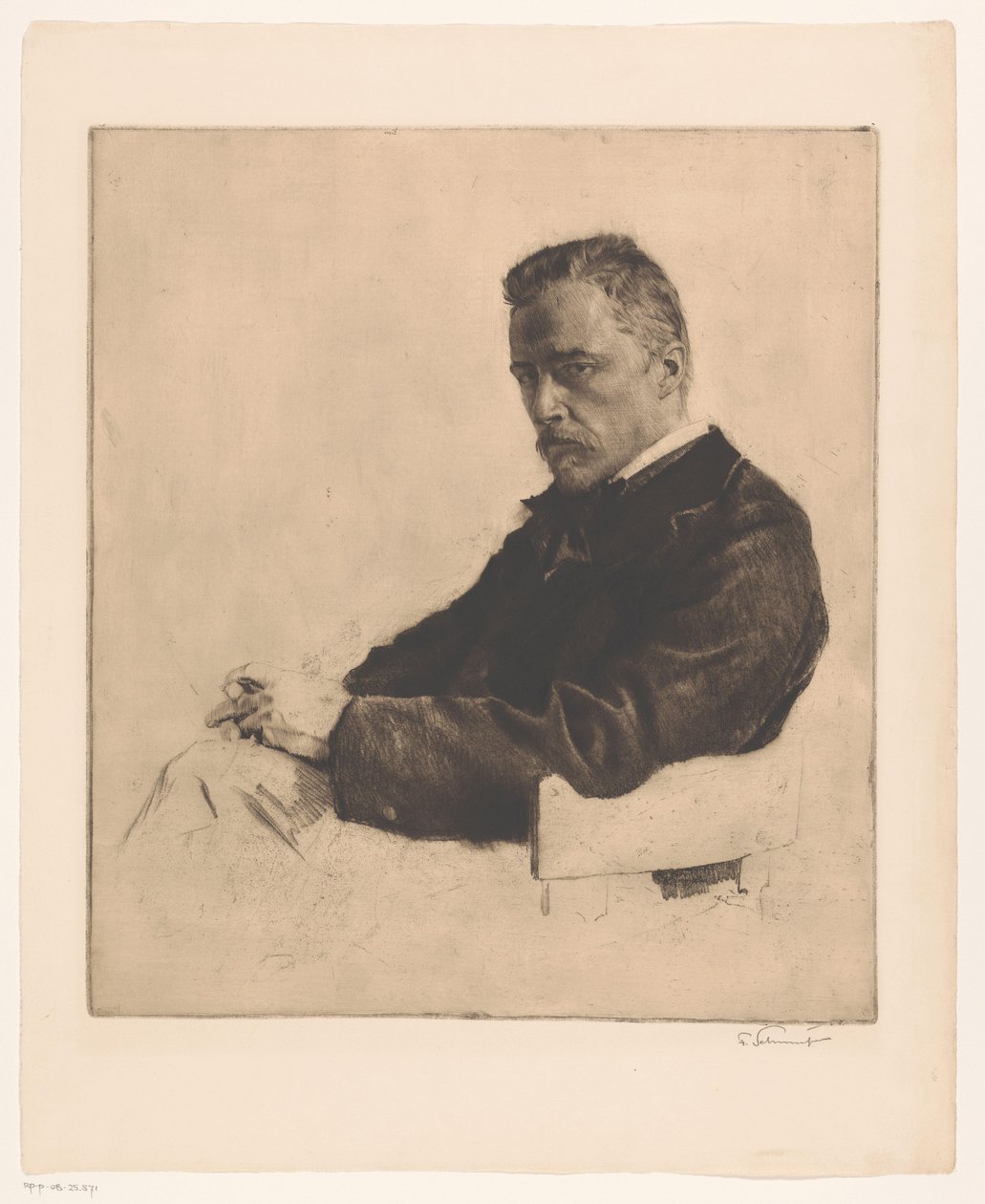 Portret Hugo Wolfa autorstwa Ferdinand Schmutzer (signed by artist)