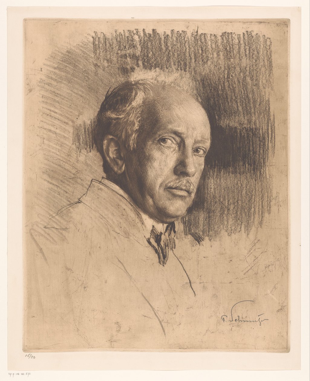 Portret Richarda Straussa autorstwa Ferdinand Schmutzer (signed by artist)