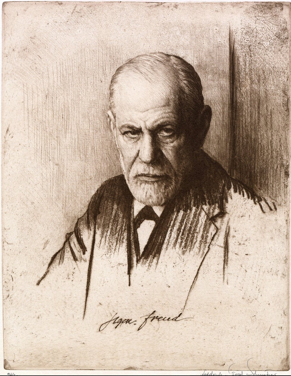 Portret Zygmunta Freuda (1856-1939). Praca Ferdynanda Schmutzera (1870-1928), grawer autorstwa Ferdinand Schmutzer