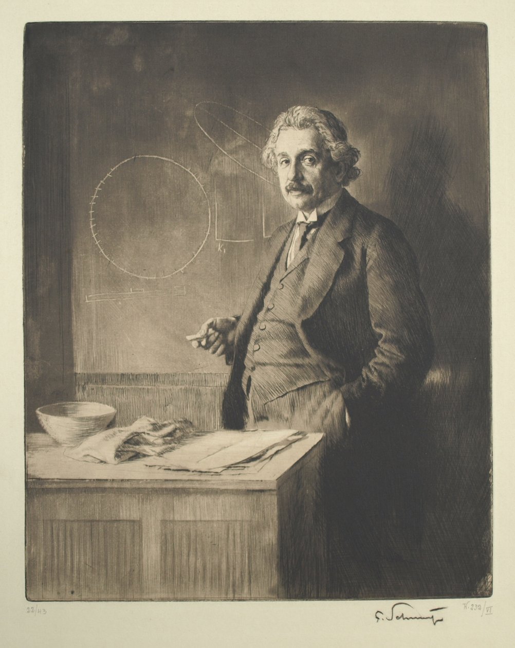Portret Alberta Einsteina 1879-1955, 1921 autorstwa Ferdinand Schmutzer