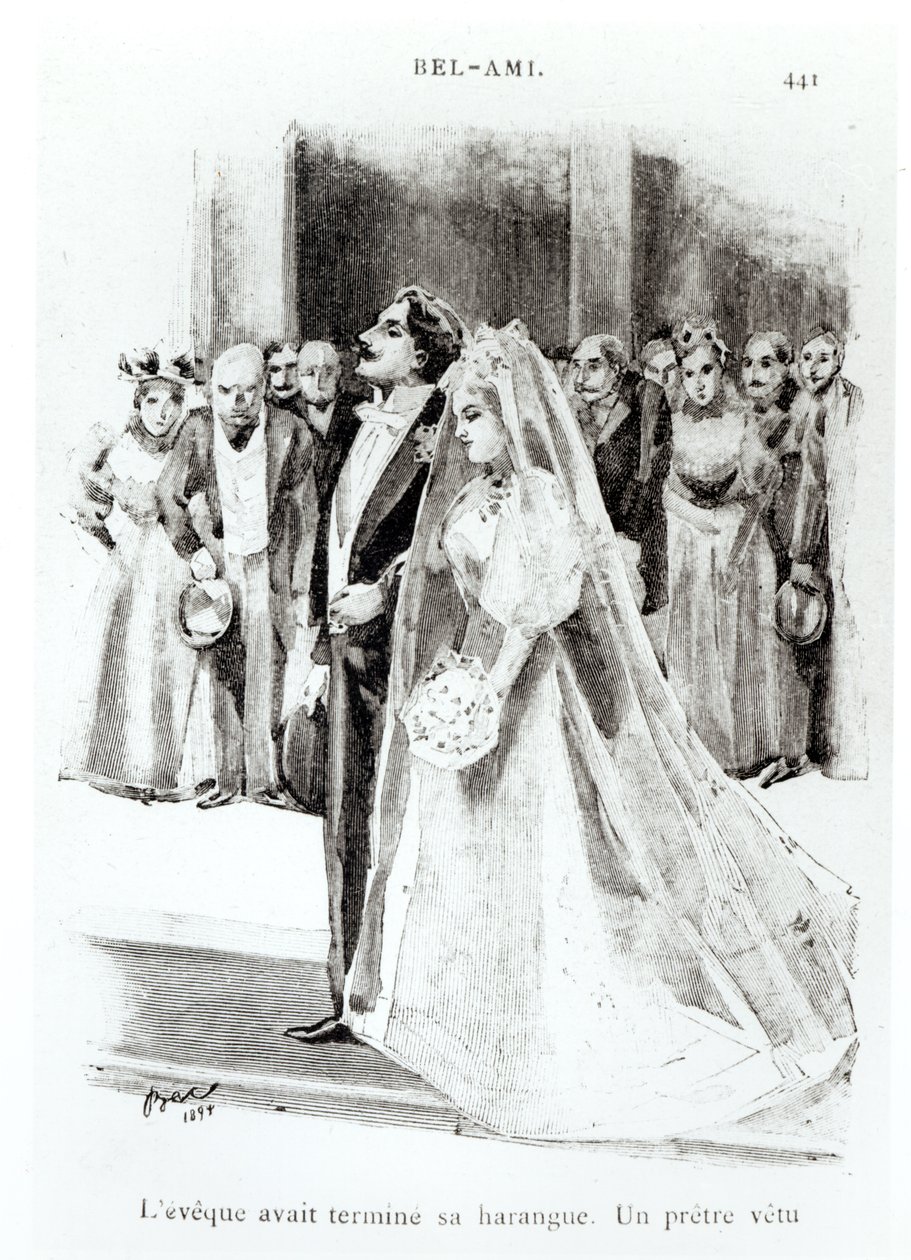 Ilustracja do „Bel-Ami” Guya de Maupassanta (1850-93), wydana przez Paula Ollendorffa, Paryż autorstwa Ferdinand Sigismund Bac