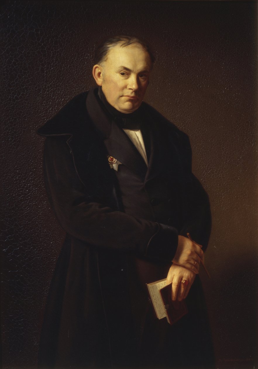 Portret poety Wasilija Żukowskiego 1783-1852, 1844 autorstwa Ferdinand Theodor Hildebrandt